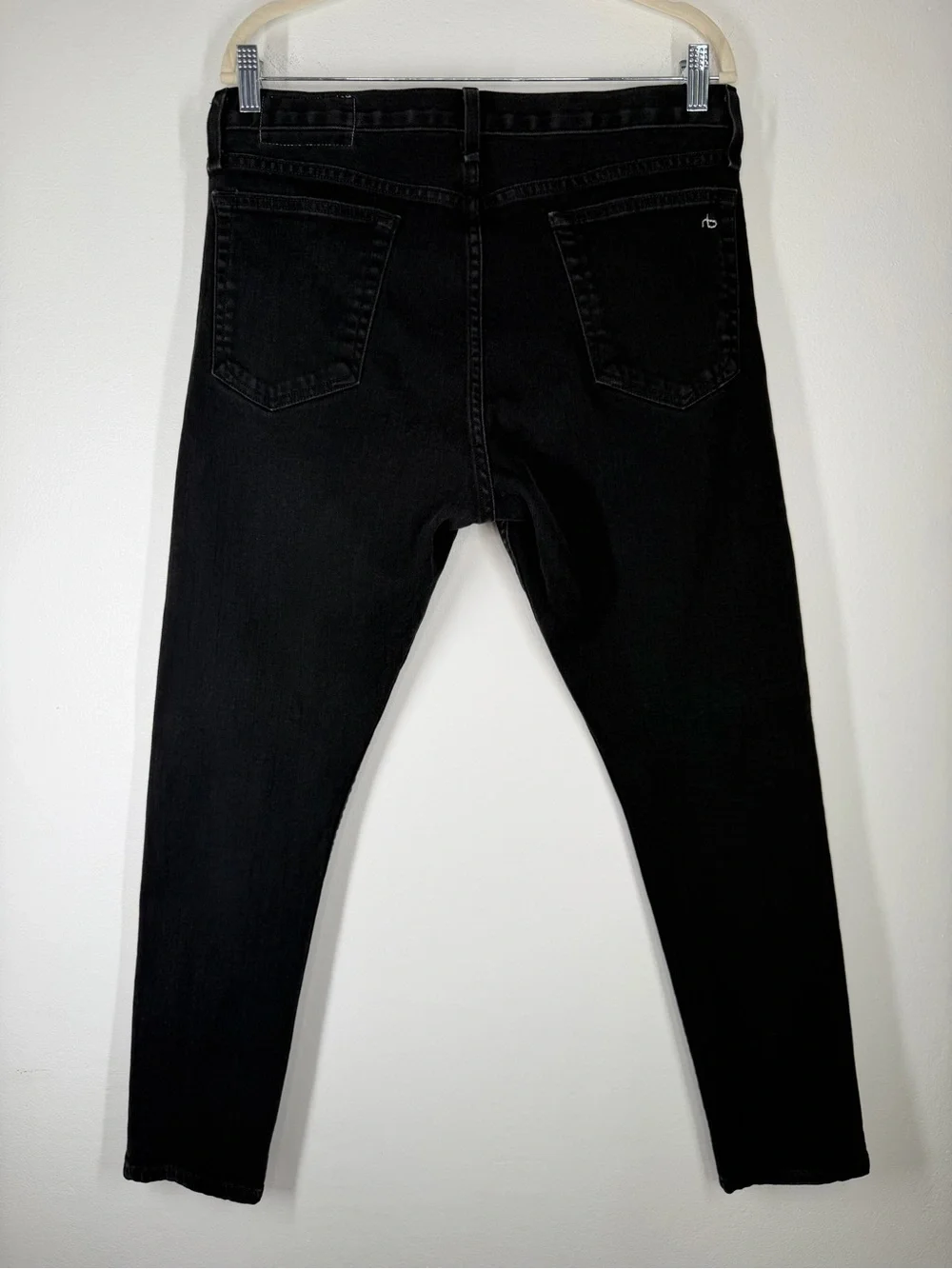 Rag & Bone Fit 1 Extra Slim Black Denim Jeans Button Fly Men’s Size 34